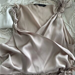 Zara Cream Satin Tank Top